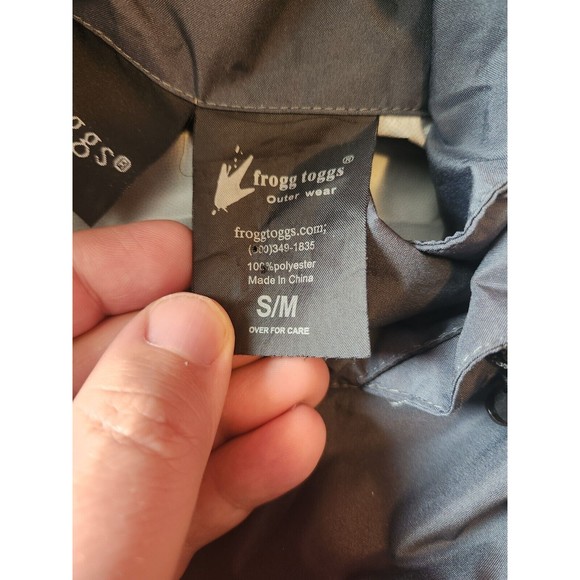 Frogg Toggs River Toadz Windbreaker Hooded Rain Jacket Blue/Gray - Size S/M - Picture 3 of 8